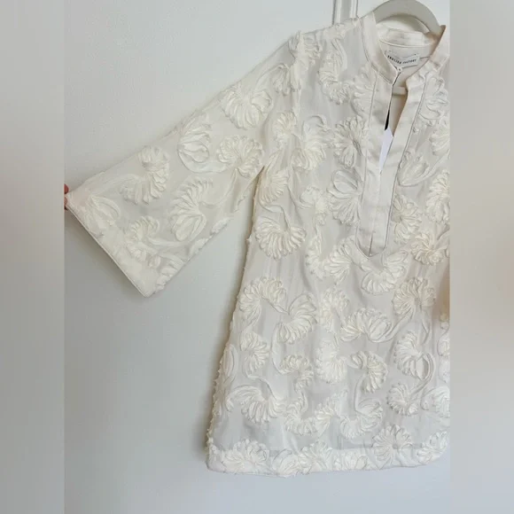 English Factory SCULPTED FLORAL MINI DRESS - size small - NWT - ivory - Picture 8 of 11